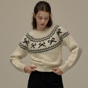 Ribbon nordic knit - 3colors [BE25WIKN003]