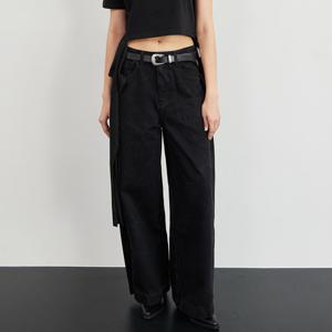 [에디텀] FOLD WIDE DENIM PANTS_BLACK [A24AWDE53ABK]