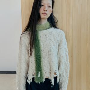 [에디텀] FUZZY STAR SKINNY MUFFLER_OLIVE  [A25DWMF01AOV]