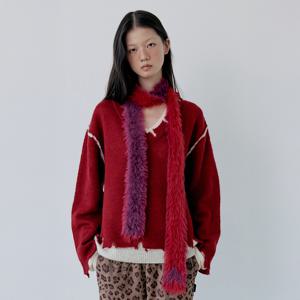 [에디텀] FUZZY STAR SKINNY MUFFLER_PLUM  [A25DWMF01APM]