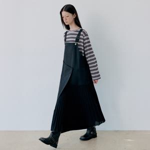 [에디텀] OVERALL PLEATS DRESS_BLACK [A25BWDR53ABK]