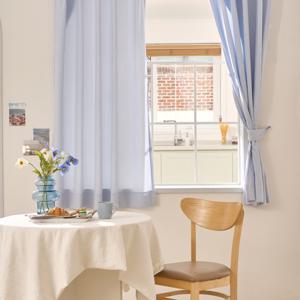 ON리브 체크커튼 블루 창문형 140x160 1장