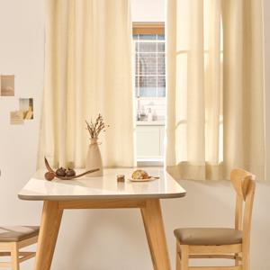 ON리브 체크커튼 베이지 창문형 140x160 1장