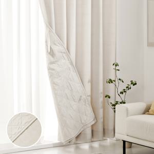 ON NEW 린넨스타일 3중방한 3도씨커튼 265x240 1장 베이지 높이조절밴드