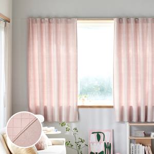ON NEW 린넨스타일 3중방한 3도씨커튼 창문형 140x180 1장 핑크 높이조절밴드
