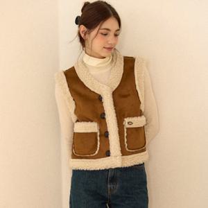 [아워호프] Reversible Shearling Mustang Vest - Camel [H25WT-OT04-CAM]
