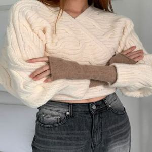 [브리치] 에르디테 / 울 80% 핸드 암 워머 핑거리스 니트 터치 장갑