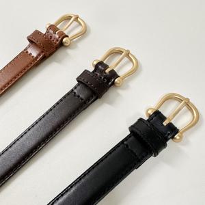 [브리치]  / 24K도금 소가죽 볼륨 골드 무광 버클 벨트 (국내제작)