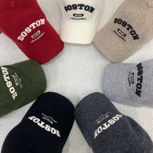 [브리치]  / 보스턴 자수 레터링 니트 캡 모자 7color