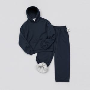 [브리치]  /  SET상품  융기모 무지 후드 티셔츠 밑단 스트링 2WAY 팬츠 셋업