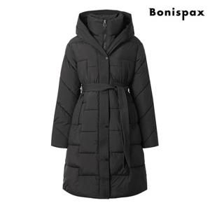 정상가:159,000원 ㅣ 벨티드 밴딩 롱 후드 패딩 (XO4JJ029L0)