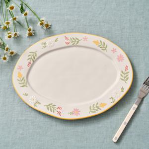 L 봄꽃이살랑 주물주물 타원접시 W26