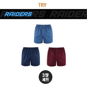 [TRY] 레이더스 60수 박서 사각 트렁크 팬티 3매입(~110사이즈) X-1,MT3