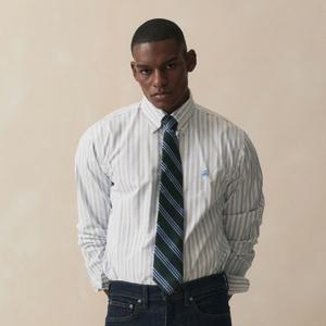 논아이론 옥스포드 스트라이프 셔츠 (블루) (BBTHMM7978MFS)