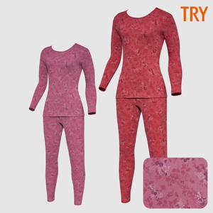 할머니내복 순면 40수 양면 꽃무늬 9부 보온내의 동내의 세트