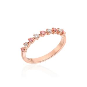 [GB] L-Diamond 핑크로즈 화이트 하프세팅 핑크 14k GOLD 반지 LRF22154D