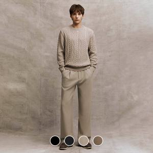 114919 브러시드 와이드 밴딩 슬랙스