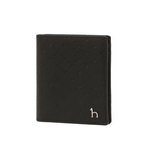 헤지스 액세서리 남성 [[24FW]] WUHO4F307BK [스테디셀러] 블랙 이니셜패턴 소가죽 카드지갑