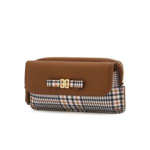 액세서리 [[25FW]] DCHO5F936W2 [JEANNE] 리본DD장식 브라운 체크 가죽배색 카드홀더