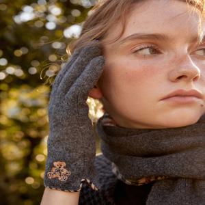 액세서리 [[25FW]] DCGV5F902G2 [여성장갑]그레이 울 베어 자수 스마트폰터치 장갑