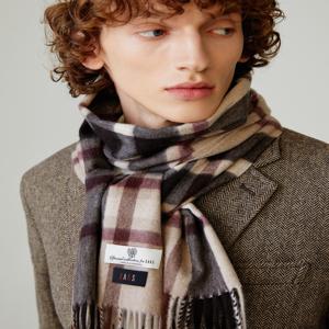 액세서리 [[25FW]] DBMU5F925W2 [DAKS MUFFLER][캐시미어100][목도리] 남녀공용 브라운 체크 캐