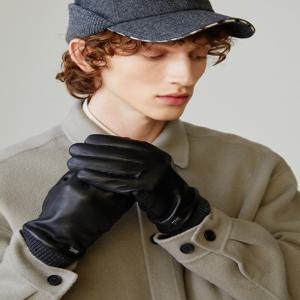 액세서리 [[25FW]] DCGV5F149BK [남성장갑]블랙 양가죽 니트시보리 스마트폰터치 장갑