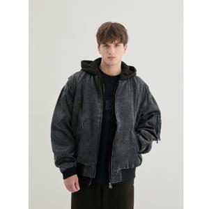 게스진 남성 워시드 패딩 봄버 MP4W4860