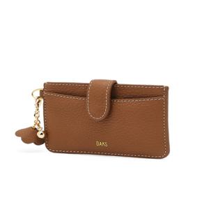 액세서리 [[26SS]] DCHO6E018W2 [ZALEA] 젤라 브라운 소가죽 플라워 참장식 카드지갑