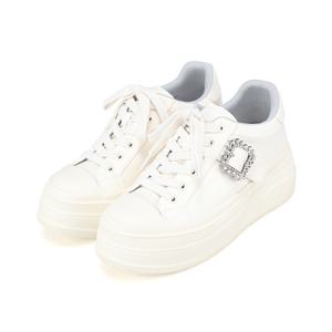 소가죽 캐주얼 키높이 여성 스니커즈_BBI607WT