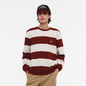 볼드 스트라이프 스탠다드핏 스웨트셔츠 1785 버건디