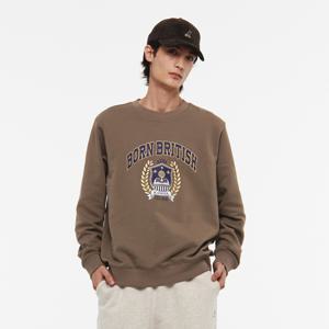 칼리지 그래픽 세미오버핏 스웨트셔츠 1786 다크베이지