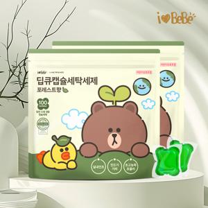 라인프렌즈 100개입+100개입 캡슐세제 포레스트향 실내건조 고농축 세탁 세제