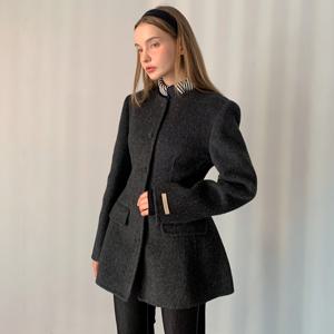 [엘브랜드] 라운드 핸드메이드 울100 자켓/하객룩/고퀄리티