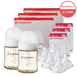 160ml 베이직 트윈팩 3개(젖병6개/노꼭지)+젖꼭지 6개