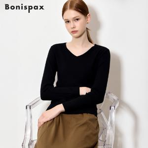 브이넥 기본 니트