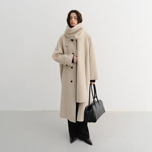 던스트 UNISEX HANDMADE CASHMERE MUFFLER COAT MELANGE IVORY_UDCO5D124IV