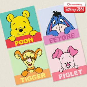 DIY 보석십자수 캔버스 디즈니 위니 더 푸우 귀여운 푸 25x25