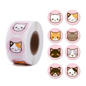 고양이 얼굴 8믹스 스티커 500pcs 답례품 S644 다이어리꾸미기 꾸미기스티커 구디백