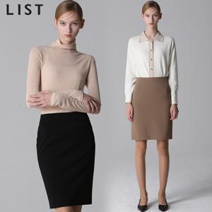 [최초가 118000원] 솔리드 백 슬릿 셋업 스커트