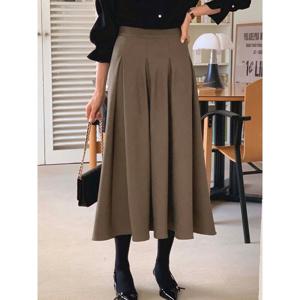 [하프클럽/릴룸]보카스커트 롱스커트 A라인 주름 플리츠 하객룩 겨울 오피스