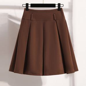 [브리치]  / NS430 캐주얼 플리츠 A라인 모직 미디 스커트