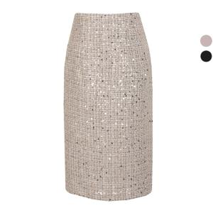 여성 스팽글 포인트 H라인 미디 스커트