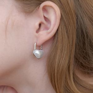 [오마이걸 유빈,기은세 착용]PRE406 Heart Pearl Earring