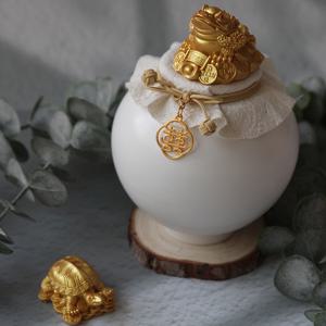 달항아리 현관 소금 보관 단지 항아리 [3종 집들이 개업 선물 삼족 금 두꺼비 황금 거북이 풍수 지리 화병 미니 옹기 장독]