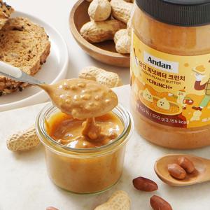 무가당 땅콩버터 100% 무설탕 안단잼 피넛버터 크런치 크리미 500g