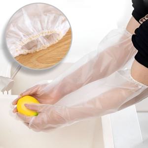 일회용 손목 긴 롱 비닐장갑 업소용 청소용 위생장갑 기린장갑 팔토시 1회용 세차 김장 체험