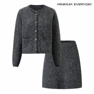 정상가:139,000원 l  에브리데이]스팽글 가디건 미니 스커트 울 셋업 (EB4OW002D)