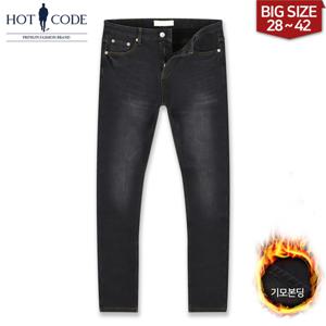 [하프클럽/핫코드]남자 기모청바지 빅사이즈 스판 슬림일자 HC1021 행사 기모본딩