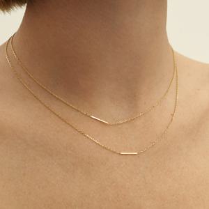 14k 바게트 슬림스틱 체인목걸이 14k골드a14