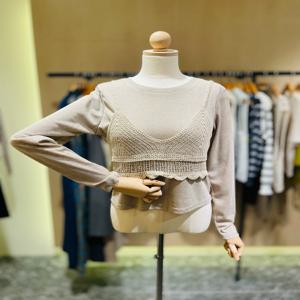 [러브앤쇼] 크롭 짜임 조끼 SET 티셔츠 GCFJGST01